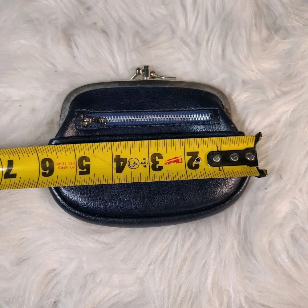 Kisslock Navy Wallet W 4 Compartments VTG